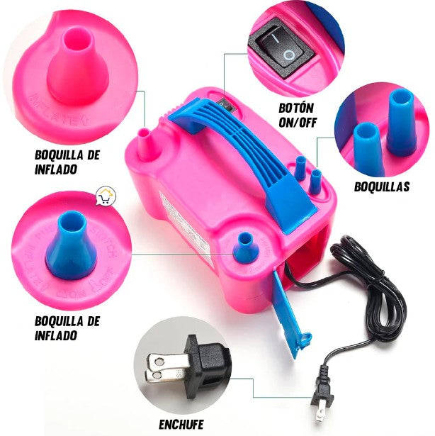 Inflador Eléctrico de Globos 600W – Doble Boquilla